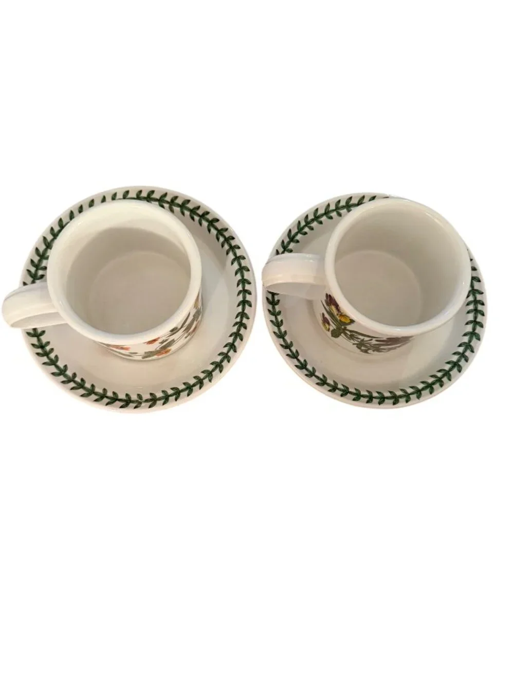 Portmeirion Botanic Garden Set of 2 Ceramic Drum Teacup and Saucer Multicolor